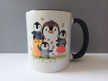 Load image into Gallery viewer, Autumn penguins mug
