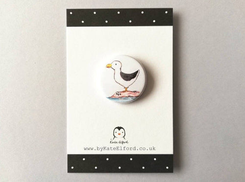 Seagull button badge