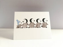 Load image into Gallery viewer, Cute penguin chicks small card
