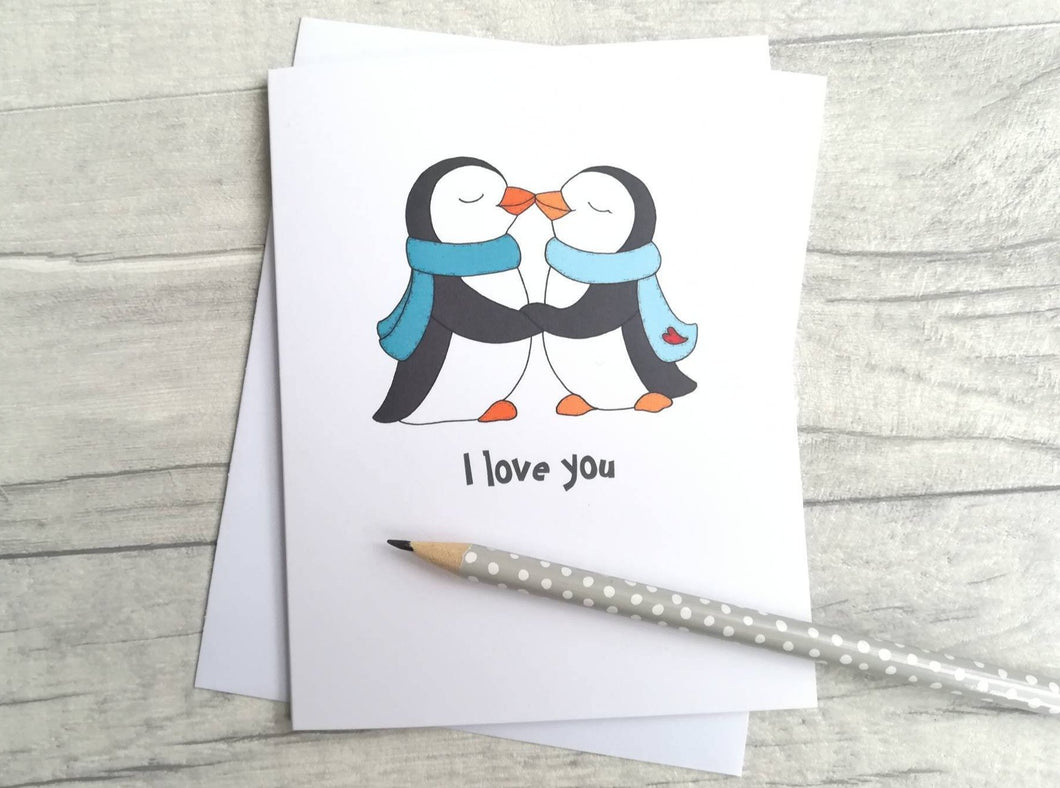 Penguin I love you card