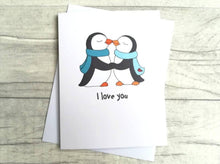 Load image into Gallery viewer, Valentine&#39;s day card, penguin
