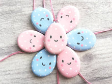 Load image into Gallery viewer, Mini polka dot pink and pale blue ceramic Easter tree ornaments
