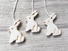 Load image into Gallery viewer, Cute white rabbit pottery ornaments
