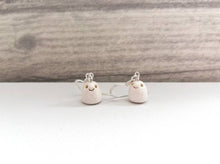 Load image into Gallery viewer, Mini pottery ghosts, cute ghosts, cute ghost earrings
