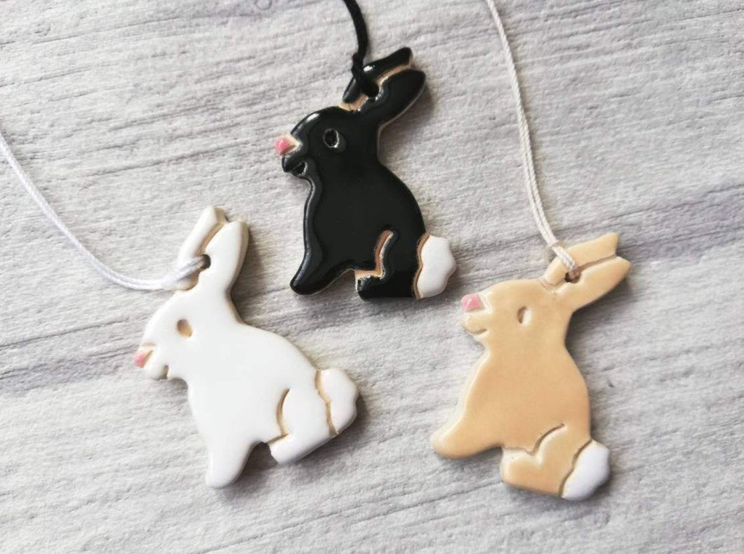 Pottery rabbit decorations, Easter decorations, Easter tree ornaments, Easter bunny
