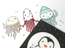 Load image into Gallery viewer, Close up of cute jelly fish illustration by Kate Elford
