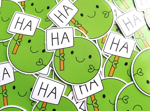 Lots of happiness, ha pea happy pea vinyl decal stickers