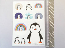 Load image into Gallery viewer, Penguin vinyl sticker sheet
