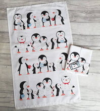 Load image into Gallery viewer, Penguins in the kitchen baking tea towel
