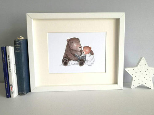 Once upon a time bear print, unframed bear picture. Story time bears