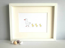 Load image into Gallery viewer, White duck and ducklings print
