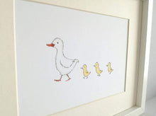 Load image into Gallery viewer, Mother duck and ducklings, lovely print for a kitchen
