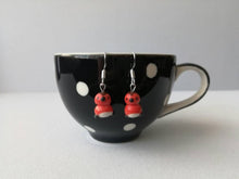 Load image into Gallery viewer, Robin earrings, ceramic robin earrings, sterling silver, Christmas earrings

