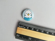 Load image into Gallery viewer, Mini budgie blue button badge
