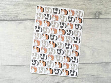 Load image into Gallery viewer, Postcard with a repeated design of guinea pigs, the design is by Kate Elford and called mini pigs
