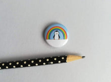 Load image into Gallery viewer, Little penguin under a rainbow badge
