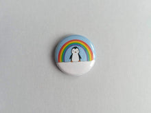 Load image into Gallery viewer, Rainbow and black and white button badge
