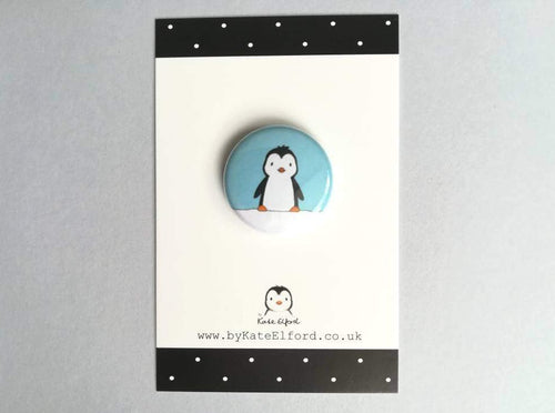 Little penguin button badge