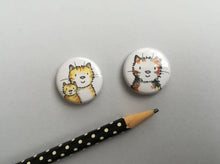 Load image into Gallery viewer, Cat button badges by Kate Elford
