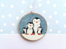 Load image into Gallery viewer, Wooden Christmas penguin decoration

