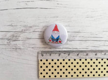 Load image into Gallery viewer, Mini garden gnome illustration button badge
