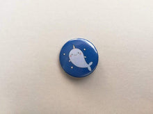 Load image into Gallery viewer, Cute happy narwhal badge
