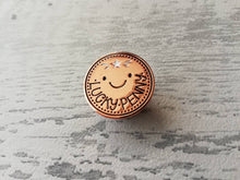 Load image into Gallery viewer, Lucky penny enamel pin, good luck enamel badge, enamel brooch pins, rose gold badges
