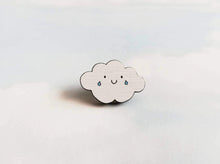 Load image into Gallery viewer, Little wooden cloud pin, there are raindrops as tears

