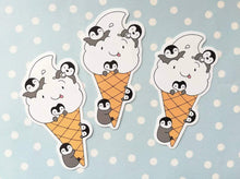 Load image into Gallery viewer, Penguin and ice cream vinyl stickers
