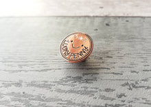 Load image into Gallery viewer, Seconds. Lucky penny enamel pin, good luck enamel badge, enamel brooch pins, rose gold badges
