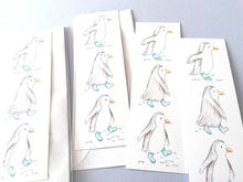 Load image into Gallery viewer, Penguin bookmark, page marker, bookmark gift, little penguin, blue and white bookmark
