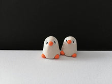 Load image into Gallery viewer, Ghost penguin. Little Halloween penguin, miniature pottery penguin, ceramic quirky penguin gift
