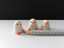 Load image into Gallery viewer, Ghost penguin. Little Halloween penguin, miniature pottery penguin, ceramic quirky penguin gift
