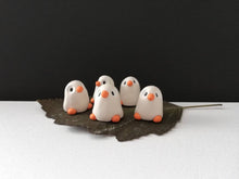 Load image into Gallery viewer, Ghost penguin. Little Halloween penguin, miniature pottery penguin, ceramic quirky penguin gift
