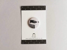 Load image into Gallery viewer, Mini button badge, smiley cute badger drawing
