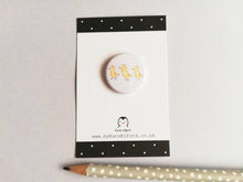 Load image into Gallery viewer, Mini duckling badge, little yellow chicks pin button
