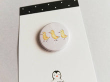 Load image into Gallery viewer, Mini duckling badge, little yellow chicks pin button
