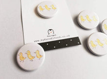 Load image into Gallery viewer, Mini duckling badge, little yellow chicks pin button
