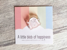 Load image into Gallery viewer, A little blob of happiness magnet, tiny recycled acrylic, mini cute pink blob, positive gift, friendship, supportive, care
