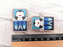 Load image into Gallery viewer, Little wooden magnets, penguins in sardine tins
