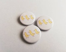 Load image into Gallery viewer, Mini duckling badge, little yellow chicks pin button
