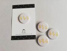 Load image into Gallery viewer, Mini duckling badge, little yellow chicks pin button
