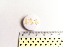 Load image into Gallery viewer, Mini duckling badge, little yellow chicks pin button
