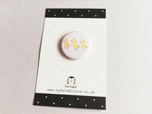 Load image into Gallery viewer, Mini duckling badge, little yellow chicks pin button
