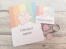 Load image into Gallery viewer, A little blob of happiness magnet, tiny recycled acrylic, mini cute pink blob, positive gift, friendship, supportive, care
