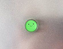 Load image into Gallery viewer, Pea of positivity magnet, tiny recycled acrylic, mini cute happy pea, positive gift, friendship, supportive, care, fridge magnet
