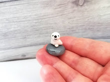 Load image into Gallery viewer, Miniature penguins, puffins and seals. Pottery and glass tiny ornament. Cute mini penguin, puffin or seal.
