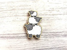 Load image into Gallery viewer, Sheep wooden magnet, lambs fridge magnet
