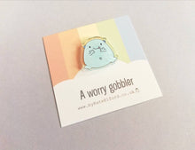 Load image into Gallery viewer, Worry gobbler magnet, tiny cute positive mini fridge magnet, friendship, anxiety eater, supportive, recycled acrylic
