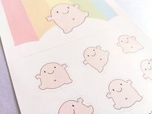 Load image into Gallery viewer, Happy stickers. A little blob of happiness vinyl sticker sheet, cute, positive happy, friendship, supportive stickers, planner, journal
